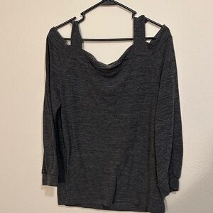 Elegant Off-Shoulder Gray Women's Top